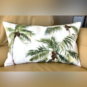 12x20 Embroidered Beaded Coconuts Tropical Palm Trees Beachy Pillow Cover New
